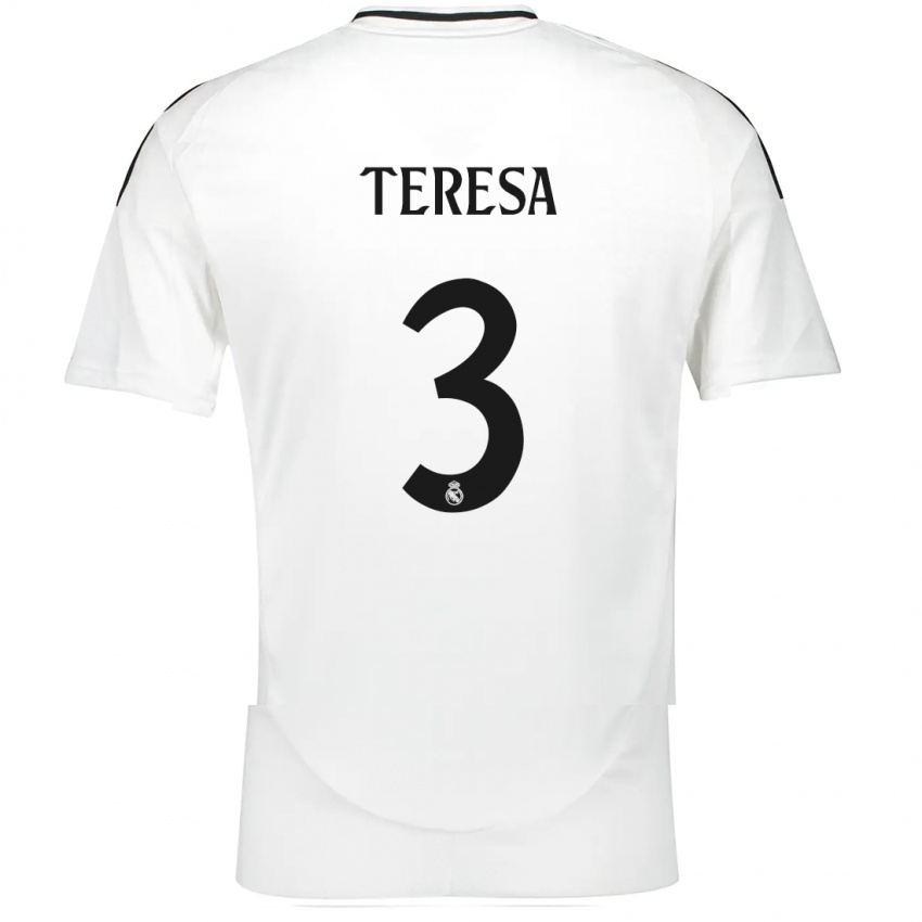 Niño Camiseta Teresa Abelleira #3 Blanco 1ª Equipación 2024/25 La Camisa México