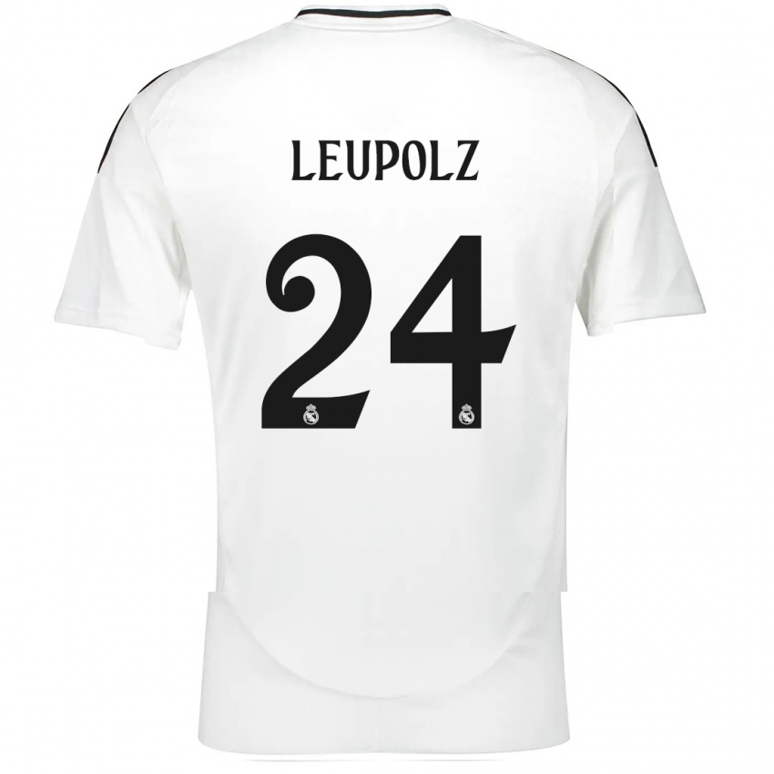 Niño Camiseta Melanie Leupolz #24 Blanco 1ª Equipación 2024/25 La Camisa México