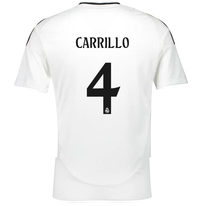 Niño Camiseta Alvaro Carrillo #4 Blanco 1ª Equipación 2024/25 La Camisa México