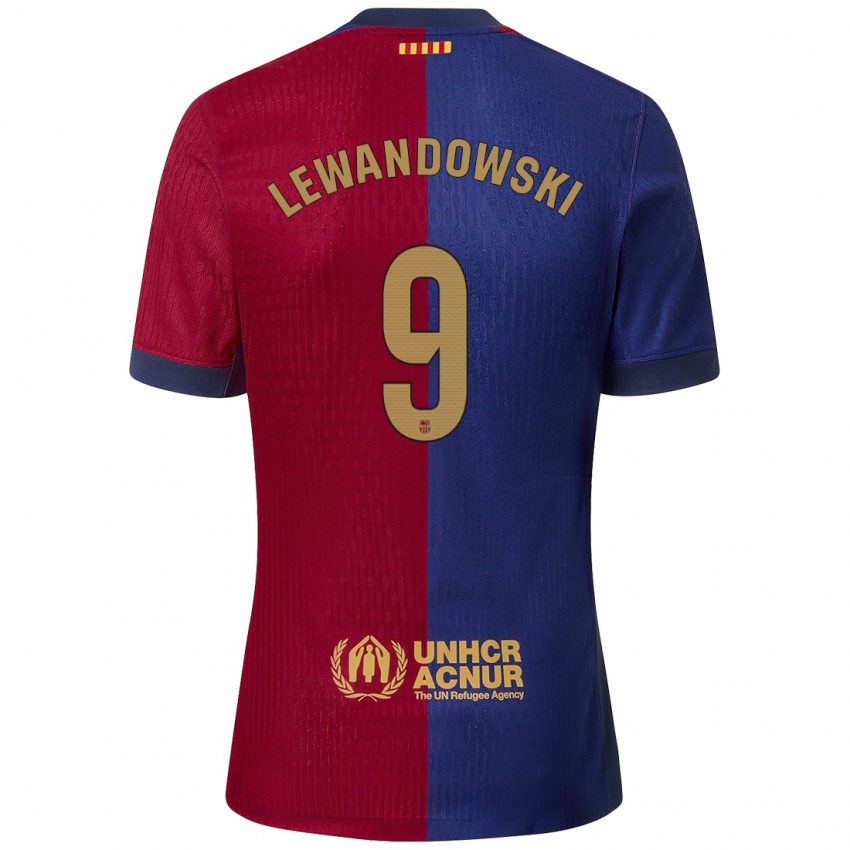 Niño Camiseta Robert Lewandowski #9 Azul Rojo 1ª Equipación 2024/25 La Camisa México