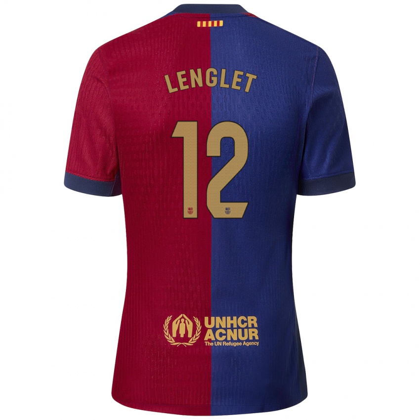 Niño Camiseta Clement Lenglet #12 Azul Rojo 1ª Equipación 2024/25 La Camisa México