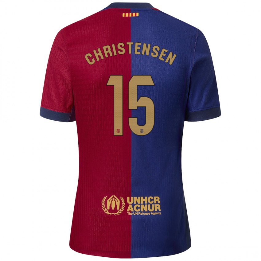 Niño Camiseta Andreas Christensen #15 Azul Rojo 1ª Equipación 2024/25 La Camisa México