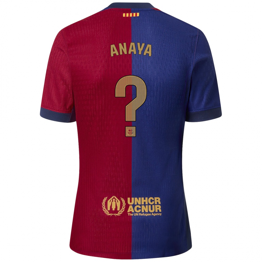 Niño Camiseta Joan Anaya #0 Azul Rojo 1ª Equipación 2024/25 La Camisa México