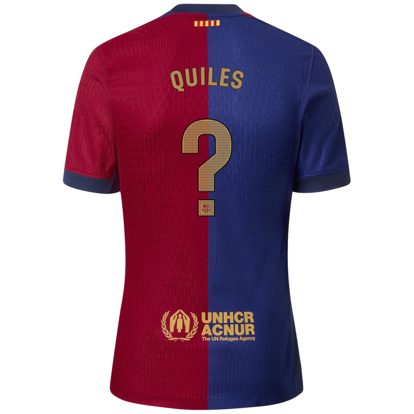 Niño Camiseta Jan Quiles #0 Azul Rojo 1ª Equipación 2024/25 La Camisa México