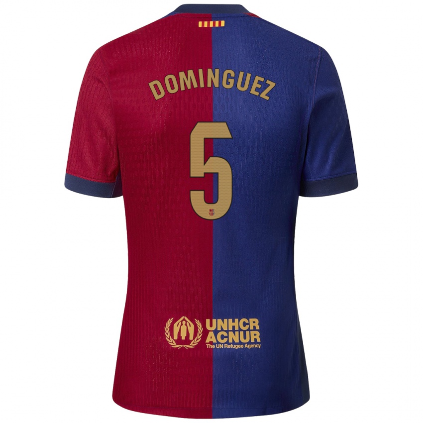 Niño Camiseta Sergi Dominguez #5 Azul Rojo 1ª Equipación 2024/25 La Camisa México