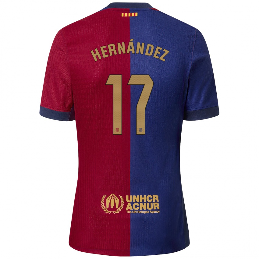 Niño Camiseta Juan Hernández #17 Azul Rojo 1ª Equipación 2024/25 La Camisa México