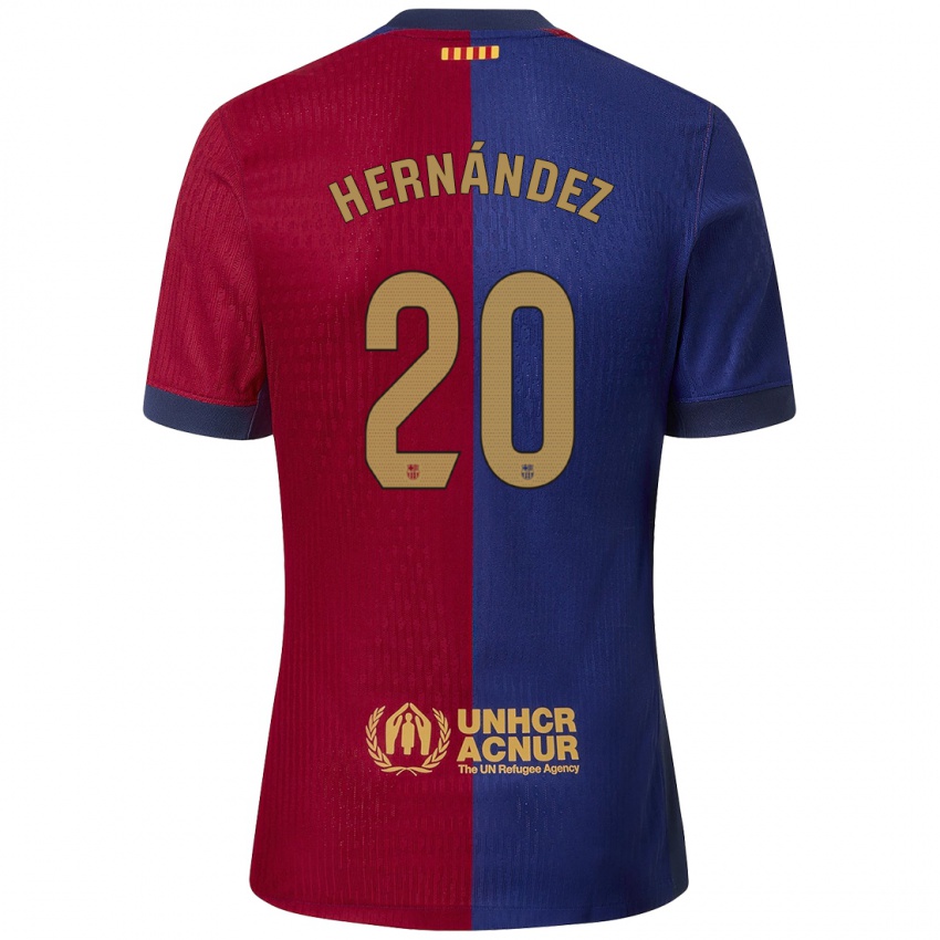 Niño Camiseta Unai Hernández #20 Azul Rojo 1ª Equipación 2024/25 La Camisa México