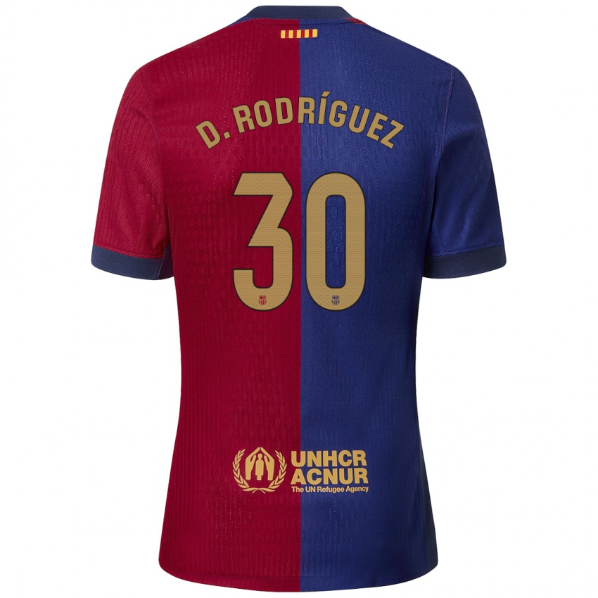 Niño Camiseta Dani Rodríguez #30 Azul Rojo 1ª Equipación 2024/25 La Camisa México