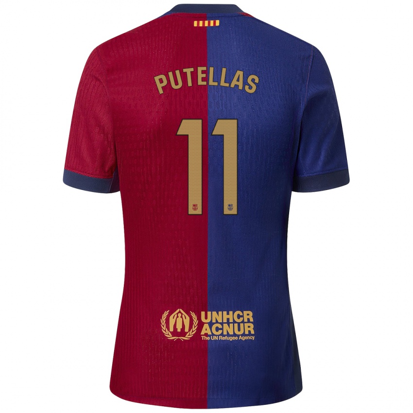 Niño Camiseta Alexia Putellas #11 Azul Rojo 1ª Equipación 2024/25 La Camisa México