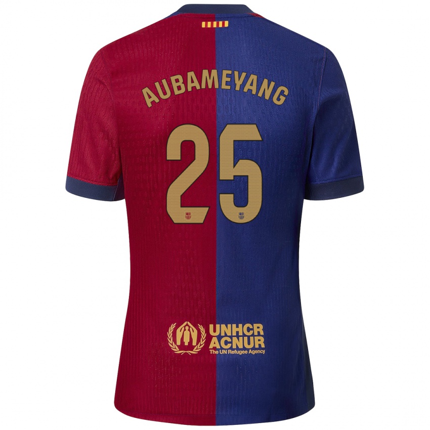 Niño Camiseta Pierre Emerick Aubameyang #25 Azul Rojo 1ª Equipación 2024/25 La Camisa México