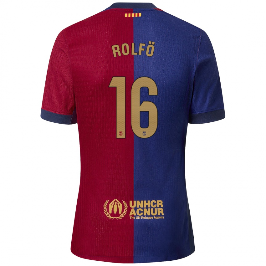 Niño Camiseta Fridolina Rolfo #16 Azul Rojo 1ª Equipación 2024/25 La Camisa México