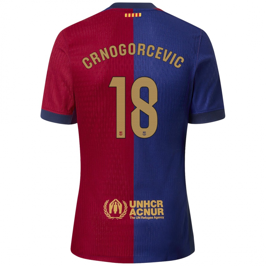 Niño Camiseta Ana-Maria Crnogorcevic #18 Azul Rojo 1ª Equipación 2024/25 La Camisa México