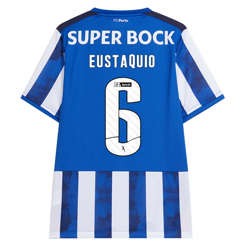 Niño Camiseta Stephen Eustaquio #6 Azul Blanco 1ª Equipación 2024/25 La Camisa México