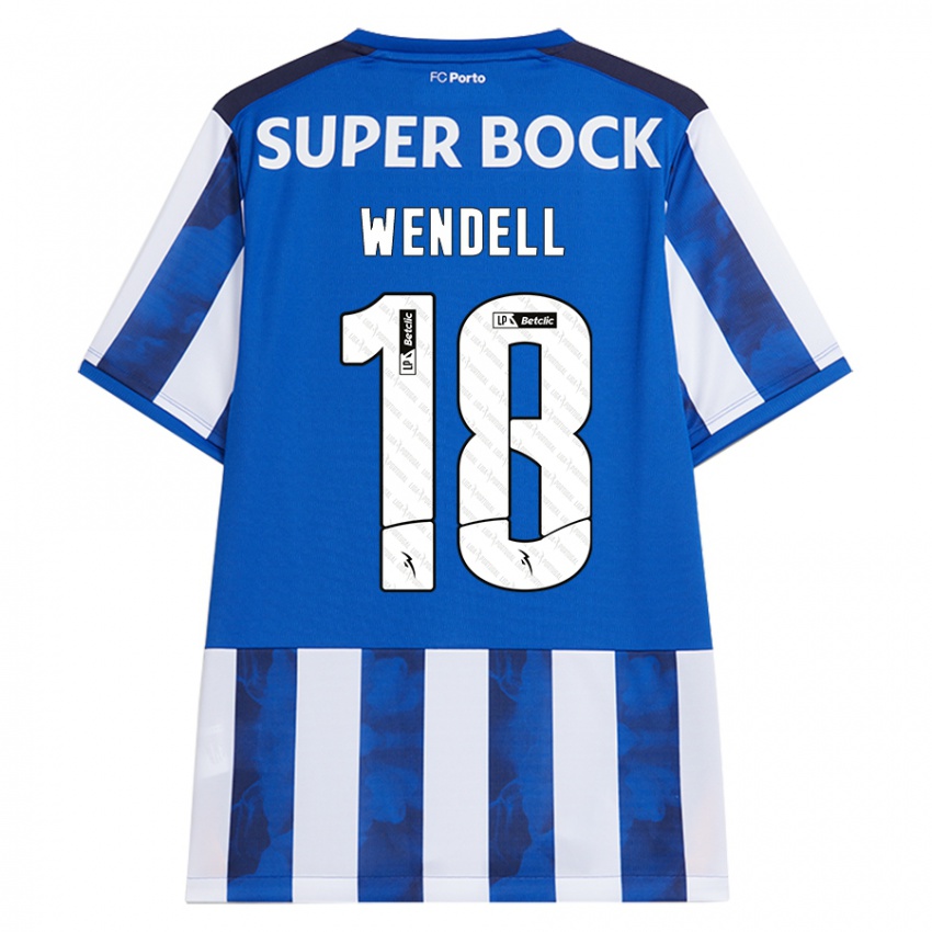 Niño Camiseta Wendell #18 Azul Blanco 1ª Equipación 2024/25 La Camisa México