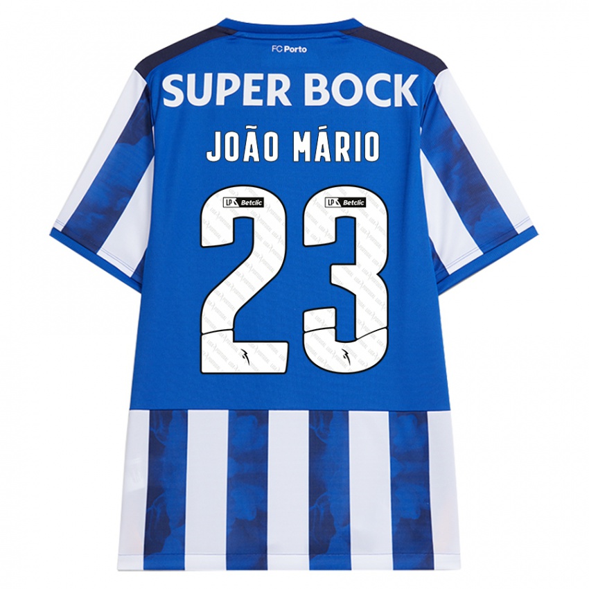 Niño Camiseta Joao Mario #23 Azul Blanco 1ª Equipación 2024/25 La Camisa México