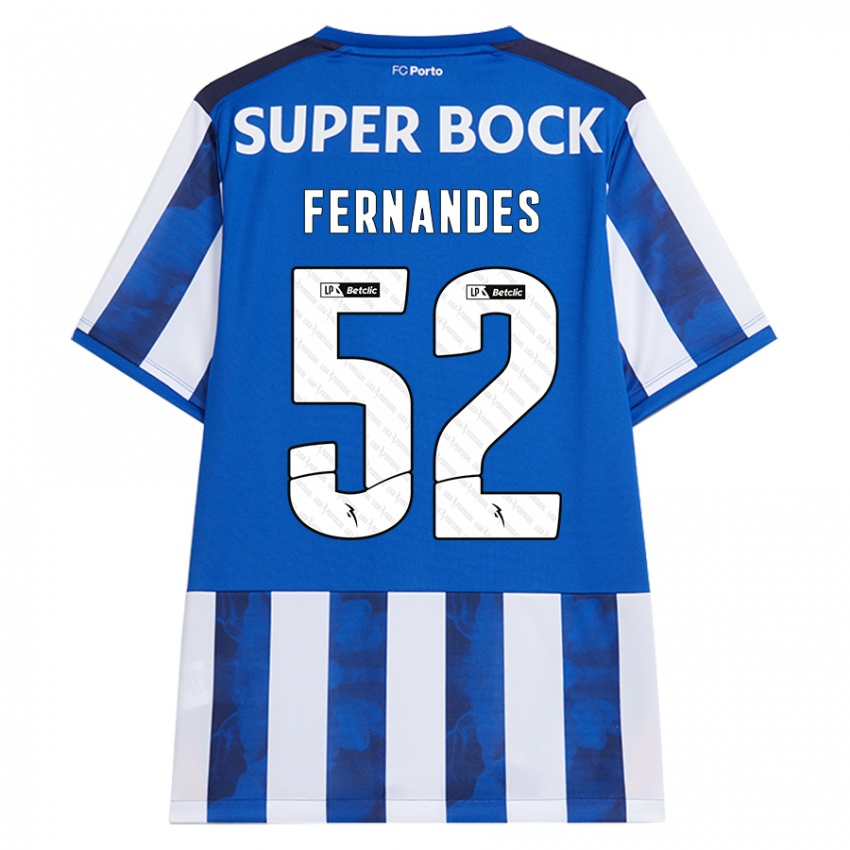 Niño Camiseta Martim Fernandes #52 Azul Blanco 1ª Equipación 2024/25 La Camisa México