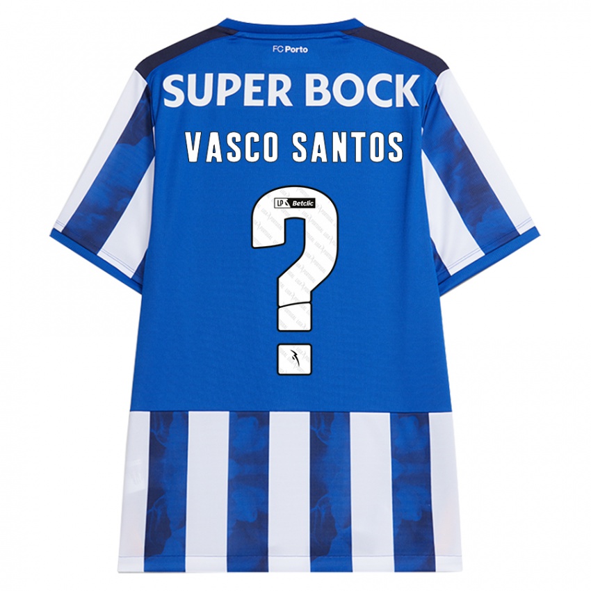 Niño Camiseta Vasco Santos #0 Azul Blanco 1ª Equipación 2024/25 La Camisa México