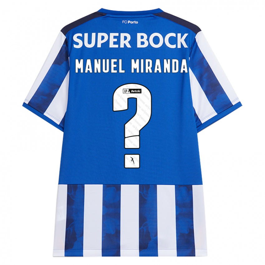 Niño Camiseta Manuel Miranda #0 Azul Blanco 1ª Equipación 2024/25 La Camisa México