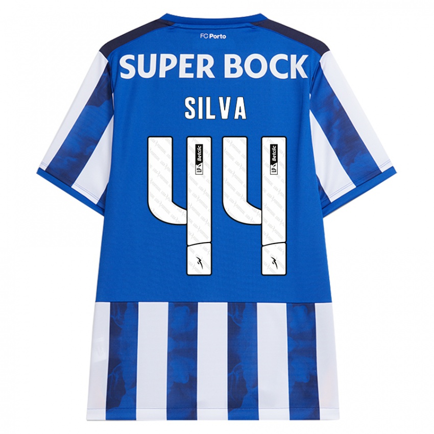 Niño Camiseta Felipe Silva #44 Azul Blanco 1ª Equipación 2024/25 La Camisa México