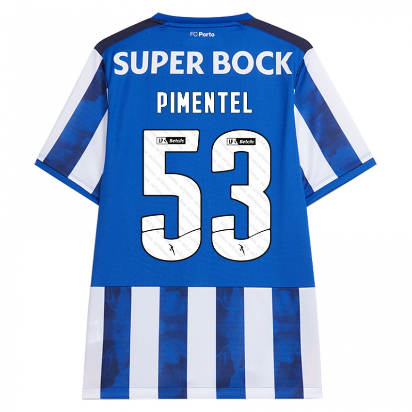 Niño Camiseta Eric Pimentel #53 Azul Blanco 1ª Equipación 2024/25 La Camisa México