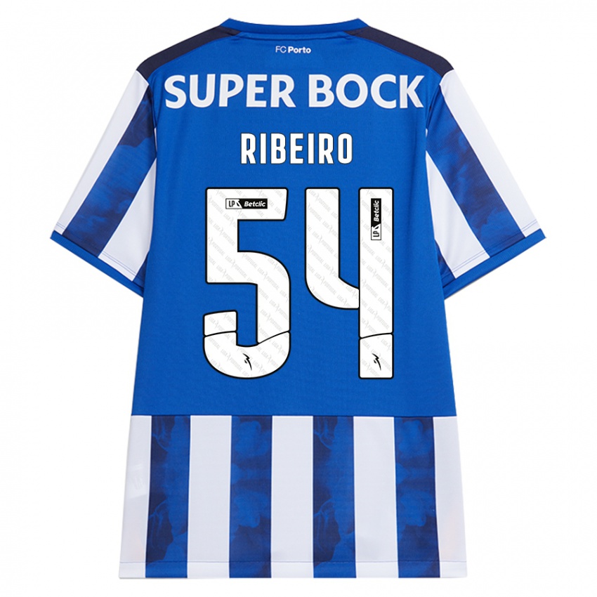 Niño Camiseta António Ribeiro #54 Azul Blanco 1ª Equipación 2024/25 La Camisa México