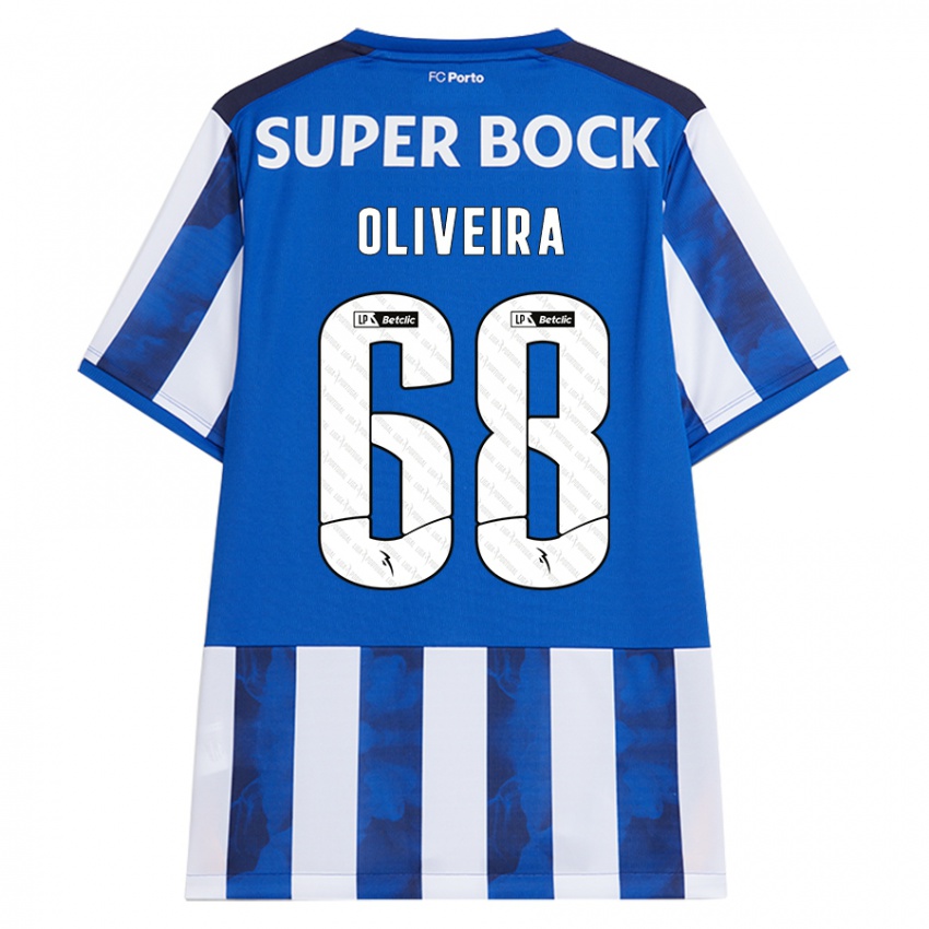 Niño Camiseta André Oliveira #68 Azul Blanco 1ª Equipación 2024/25 La Camisa México