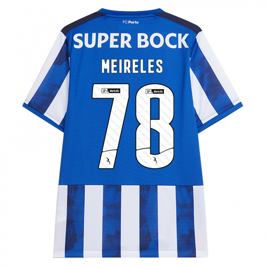 Niño Camiseta Jorge Meireles #78 Azul Blanco 1ª Equipación 2024/25 La Camisa México