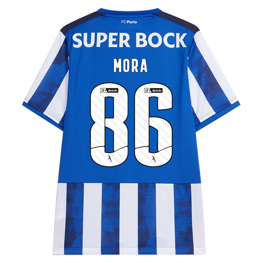 Niño Camiseta Rodrigo Mora #86 Azul Blanco 1ª Equipación 2024/25 La Camisa México