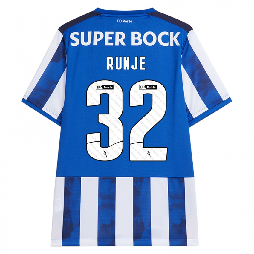 Niño Camiseta Roko Runje #32 Azul Blanco 1ª Equipación 2024/25 La Camisa México