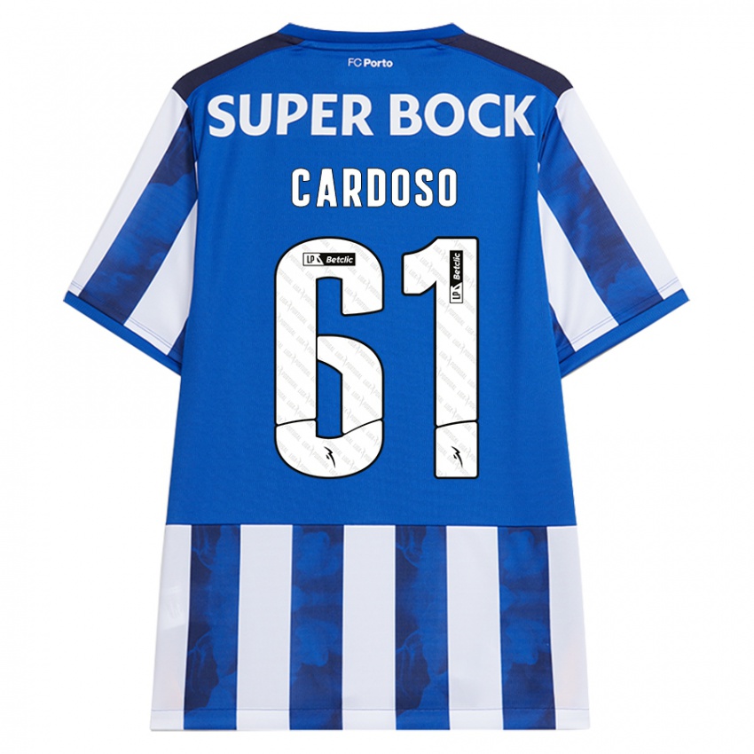 Niño Camiseta Ivan Cardoso #61 Azul Blanco 1ª Equipación 2024/25 La Camisa México