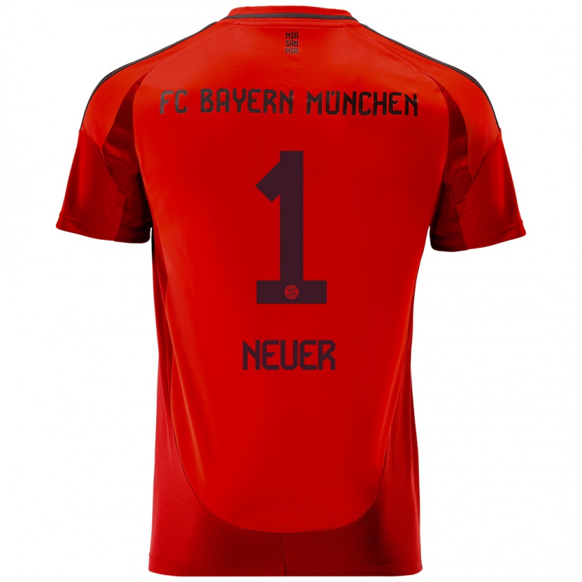 Niño Camiseta Manuel Neuer #1 Rojo 1ª Equipación 2024/25 La Camisa México