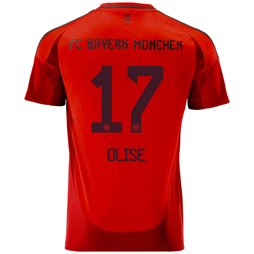 Niño Camiseta Michael Olise #17 Rojo 1ª Equipación 2024/25 La Camisa México