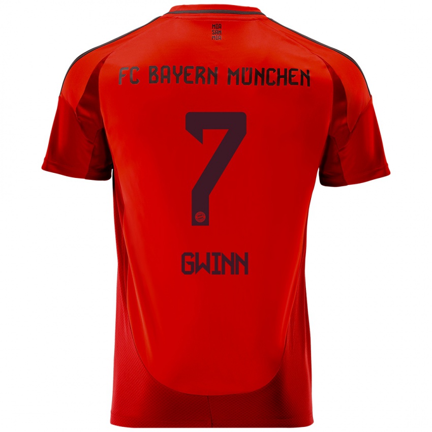 Niño Camiseta Giulia Gwinn #7 Rojo 1ª Equipación 2024/25 La Camisa México