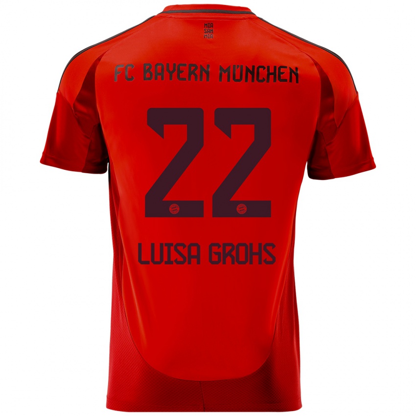 Niño Camiseta Maria Luisa Grohs #22 Rojo 1ª Equipación 2024/25 La Camisa México