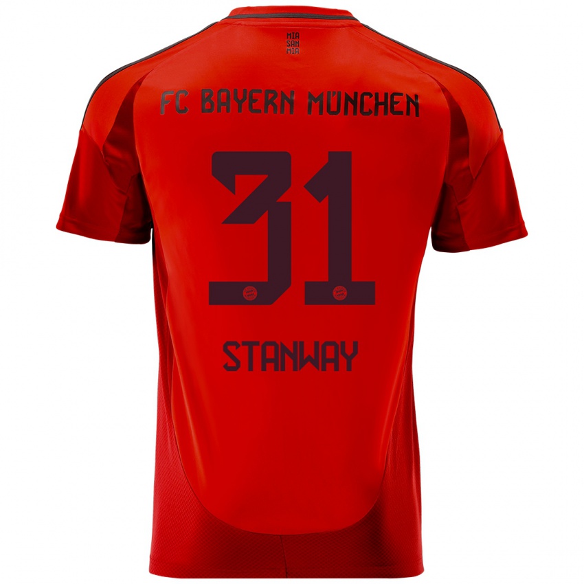 Niño Camiseta Georgia Stanway #31 Rojo 1ª Equipación 2024/25 La Camisa México