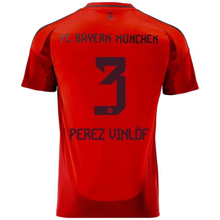 Niño Camiseta Matteo Perez Vinlöf #3 Rojo 1ª Equipación 2024/25 La Camisa México