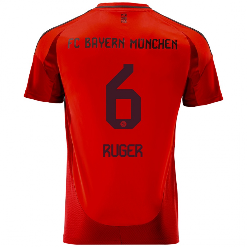 Niño Camiseta Kurt Ruger #6 Rojo 1ª Equipación 2024/25 La Camisa México