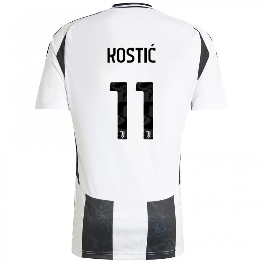 Niño Camiseta Filip Kostic #11 Blanco Negro 1ª Equipación 2024/25 La Camisa México