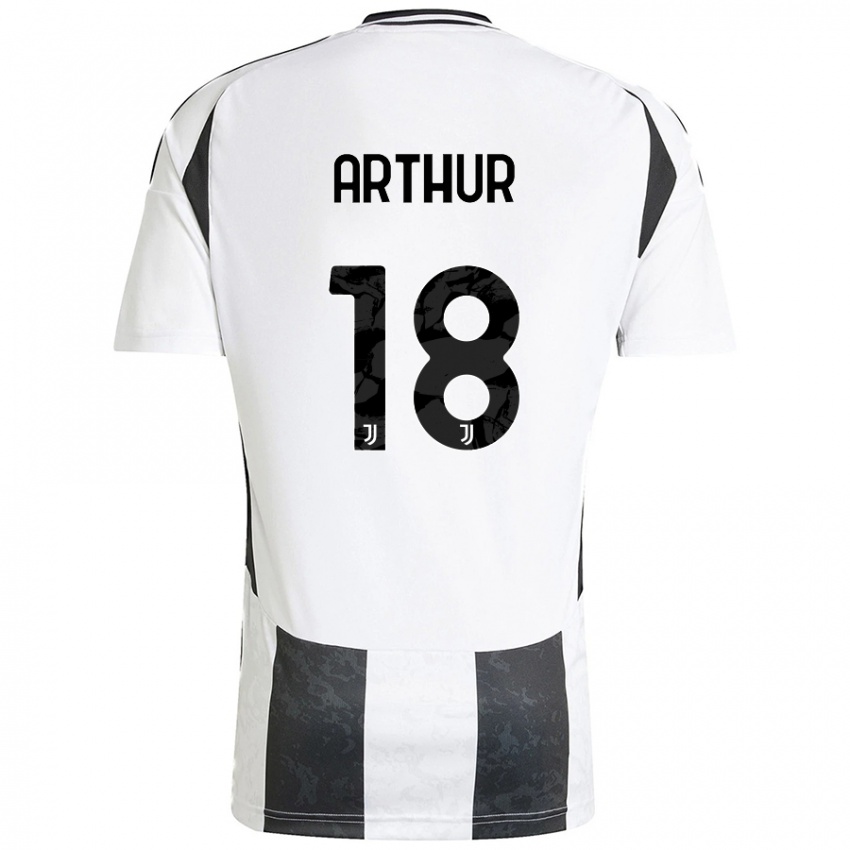 Niño Camiseta Arthur Melo #18 Blanco Negro 1ª Equipación 2024/25 La Camisa México