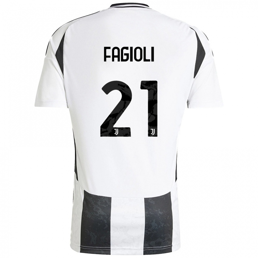 Niño Camiseta Nicolo Fagioli #21 Blanco Negro 1ª Equipación 2024/25 La Camisa México