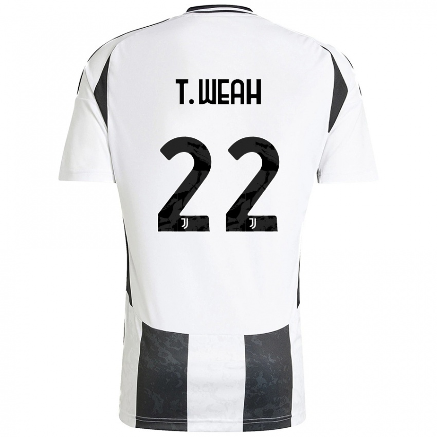 Niño Camiseta Timothy Weah #22 Blanco Negro 1ª Equipación 2024/25 La Camisa México