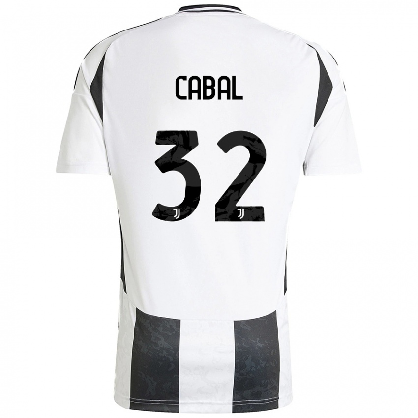 Niño Camiseta Juan Cabal #32 Blanco Negro 1ª Equipación 2024/25 La Camisa México