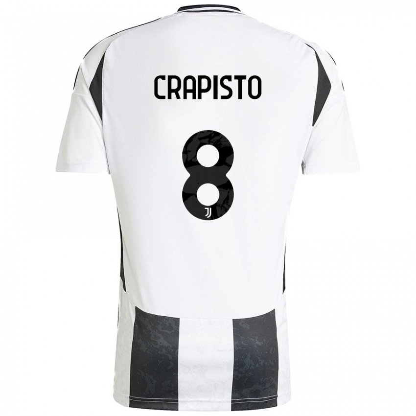 Niño Camiseta Francesco Crapisto #8 Blanco Negro 1ª Equipación 2024/25 La Camisa México