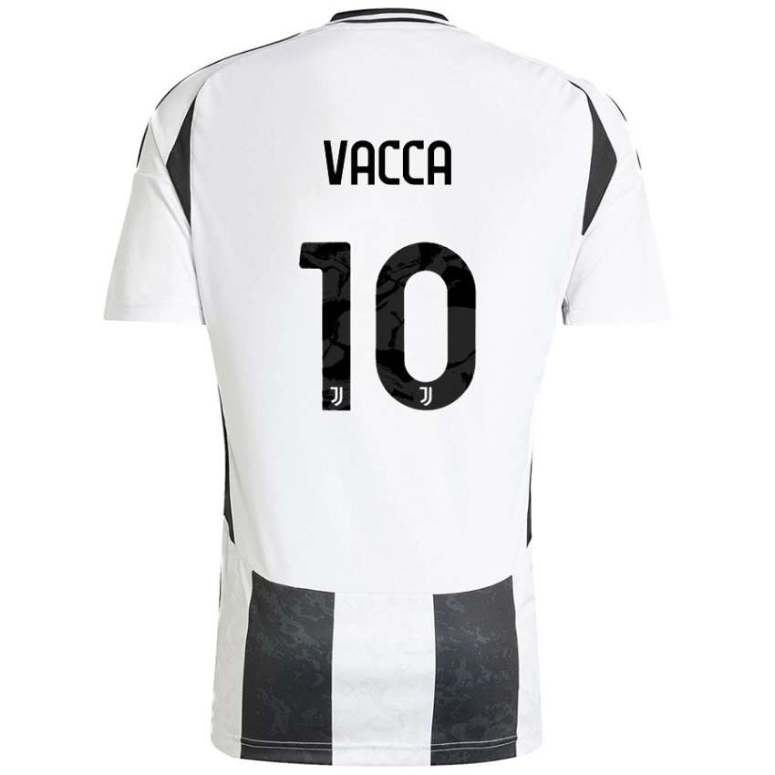 Niño Camiseta Alessio Vacca #10 Blanco Negro 1ª Equipación 2024/25 La Camisa México