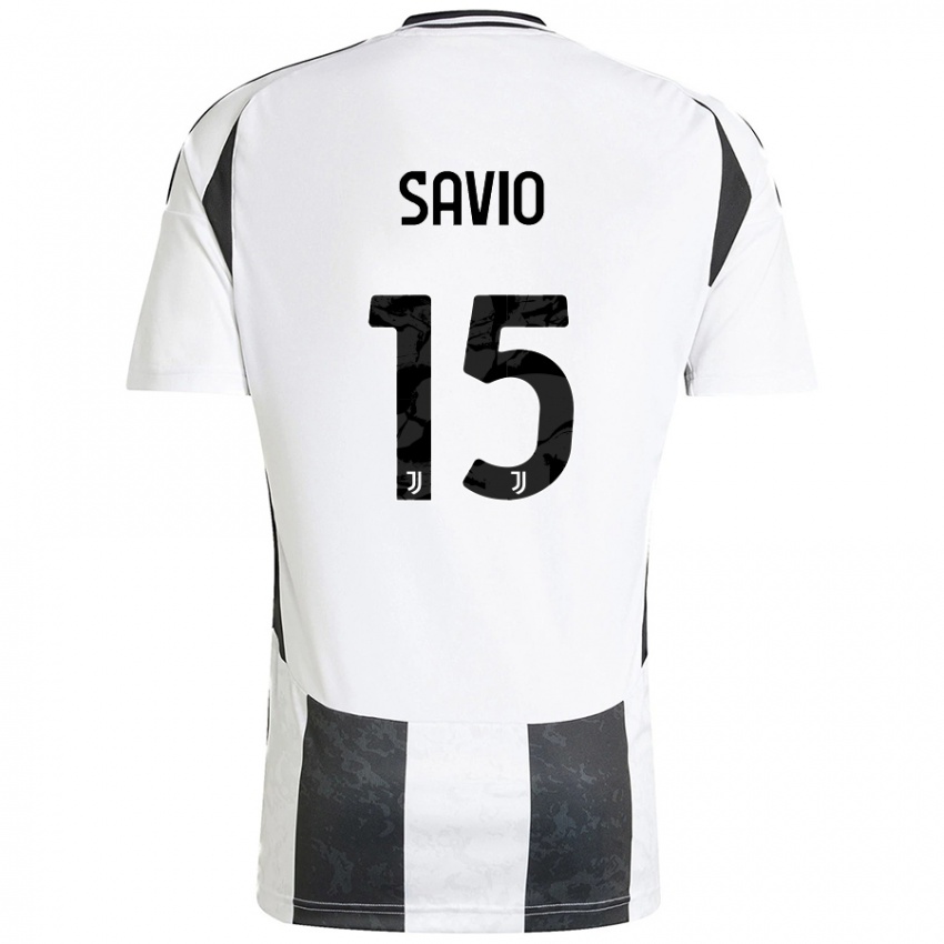 Niño Camiseta Federico Savio #15 Blanco Negro 1ª Equipación 2024/25 La Camisa México