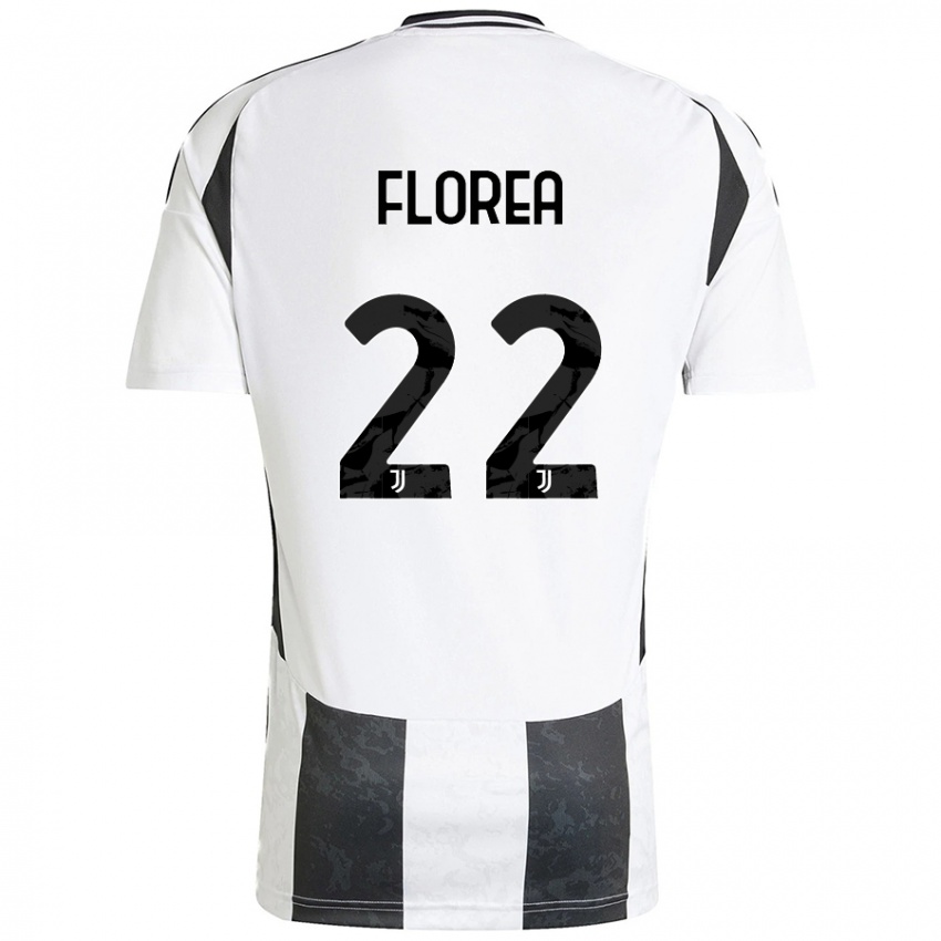 Niño Camiseta Andrei Florea #22 Blanco Negro 1ª Equipación 2024/25 La Camisa México