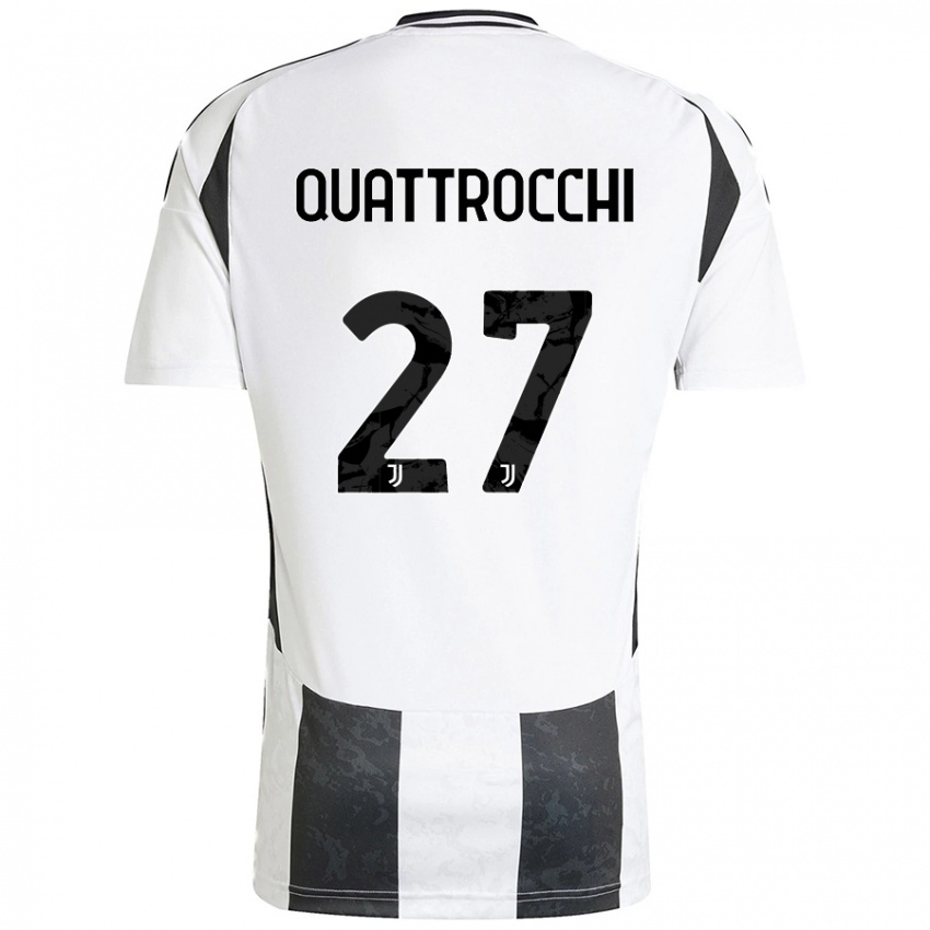 Niño Camiseta Juan Ignacio Quattrocchi #27 Blanco Negro 1ª Equipación 2024/25 La Camisa México