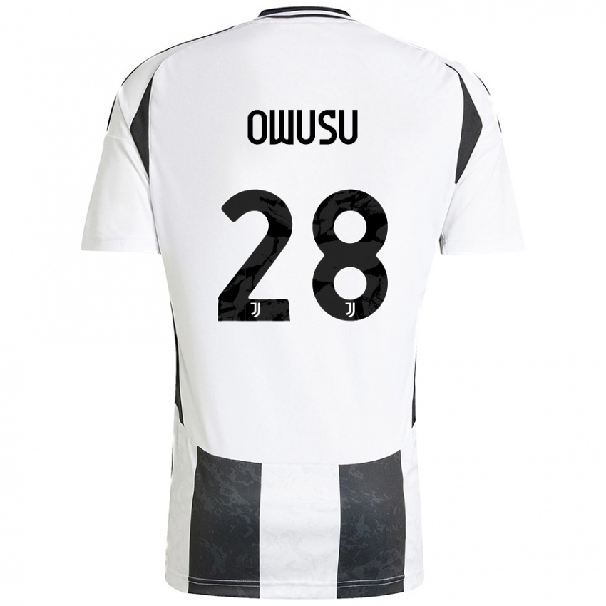 Niño Camiseta Augusto Owusu #28 Blanco Negro 1ª Equipación 2024/25 La Camisa México