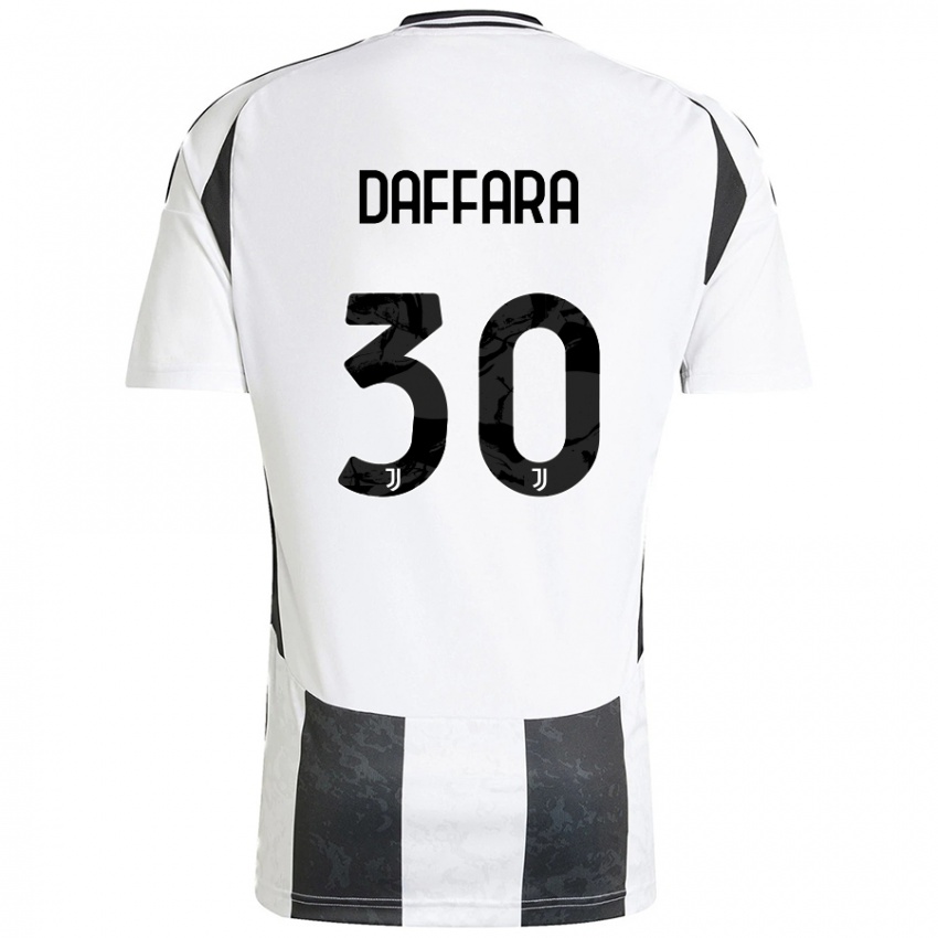 Niño Camiseta Giovanni Daffara #30 Blanco Negro 1ª Equipación 2024/25 La Camisa México