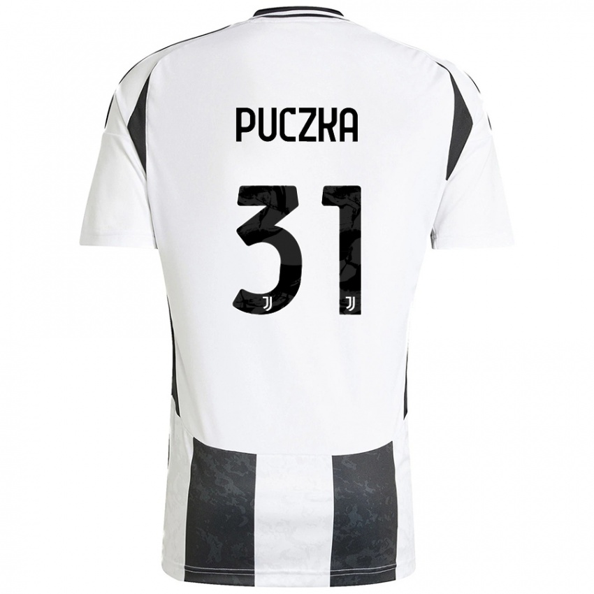 Niño Camiseta David Puczka #31 Blanco Negro 1ª Equipación 2024/25 La Camisa México